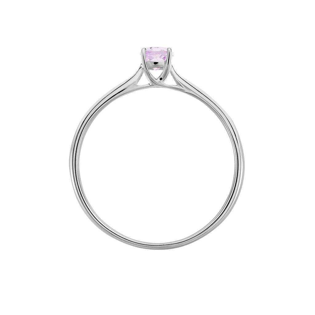 Bague Solitaire Fiona Or Blanc Amethyste