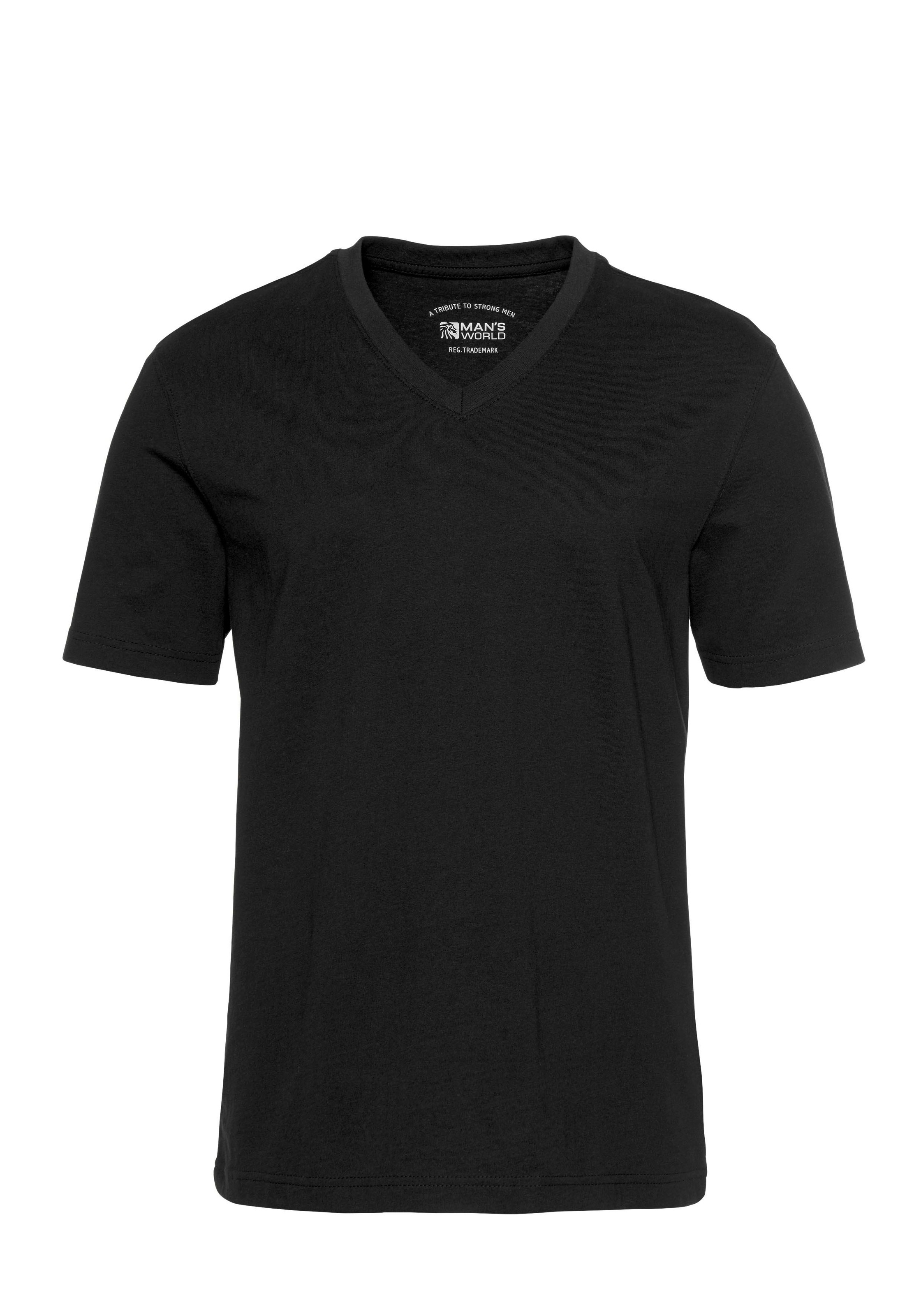 Man's World V-Shirt, 3 Stk. Kurzarm,  aus Baumwolle