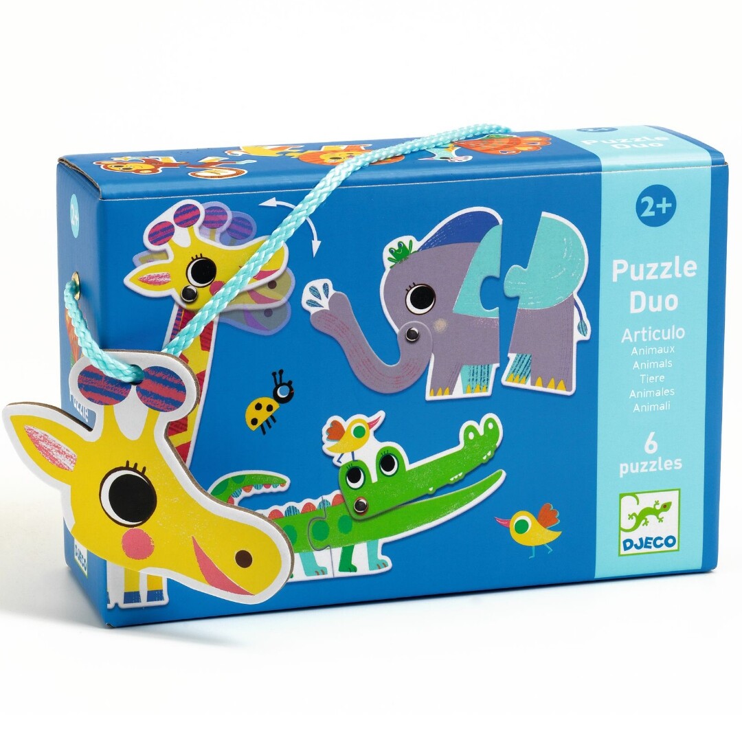 Djeco puzzel duo wilde dieren 6x2st