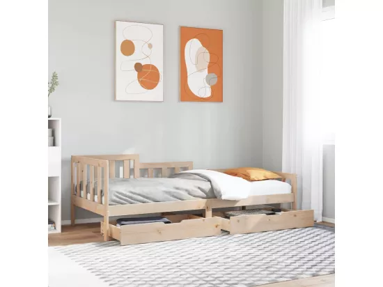 Lit de jour avec tiroirs sans matelas 80x200 cm bois massif