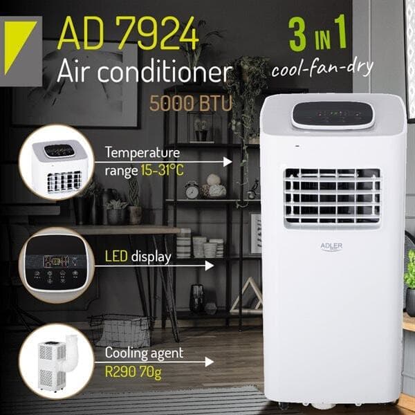 Adler Aircondition 20m2 med fjernbetjening