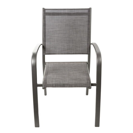 Fauteuil de jardin ARIES Bello aluminium et toile gris - 62x56x90 cm