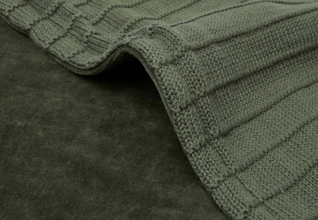 ledikantdeken Velvet Pure Knit Leaf Green