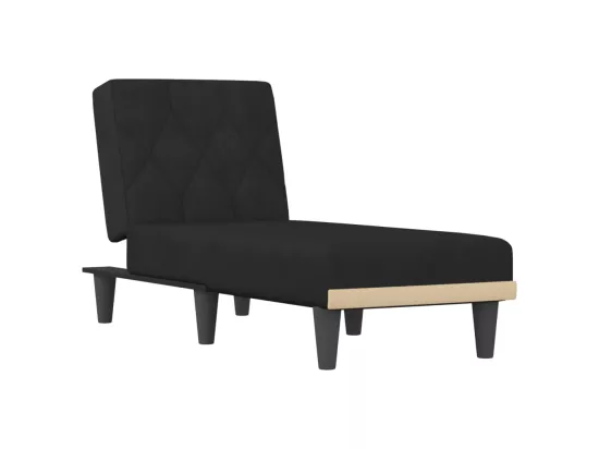 Chaise longue noir velours