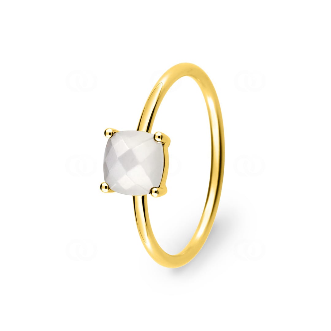 Solitärring 750/18 K Gelbgold mit Mondstein