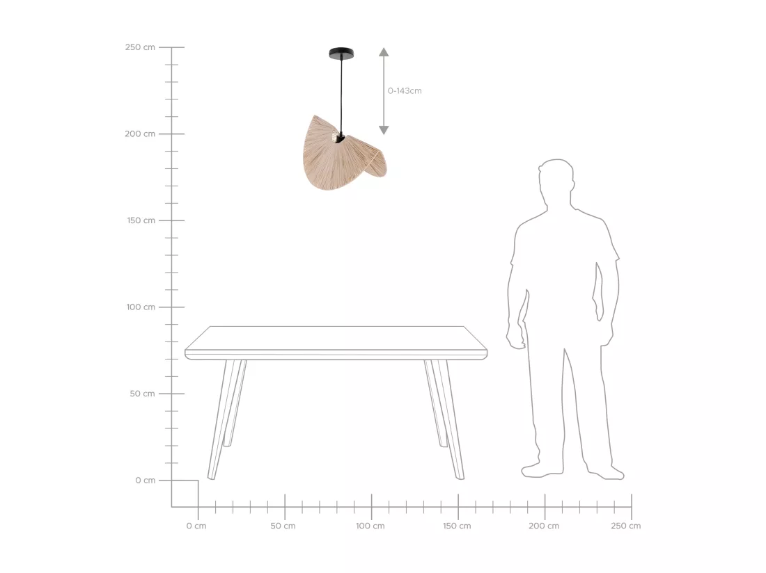 Lampe suspension HERRON Papier Naturel