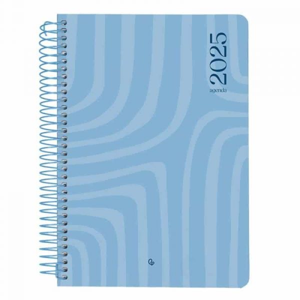 LiderPapel Agenda Diária 2025 Espiral Agenda Capa Dura Syro A5 Azul Roma