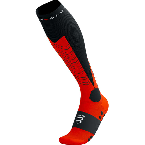 Chaussette compression COMPRESSPORT SKI MOUNTAINEERING FULL SOCKS BLACK/CORE RED