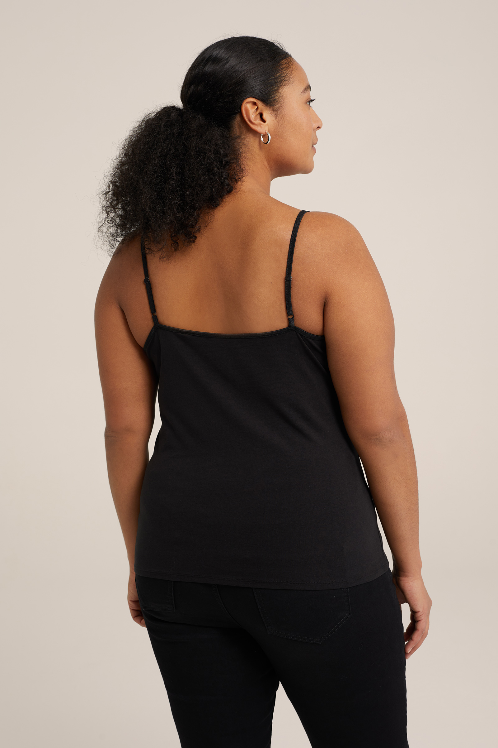 singlet met kant - Curve WE Fashion Zwart