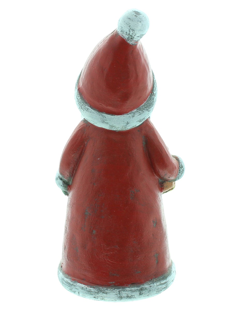 FRANK FLECHTWAREN | Santa Gift, 10 x 8 x 22 cm, POLYRESIN