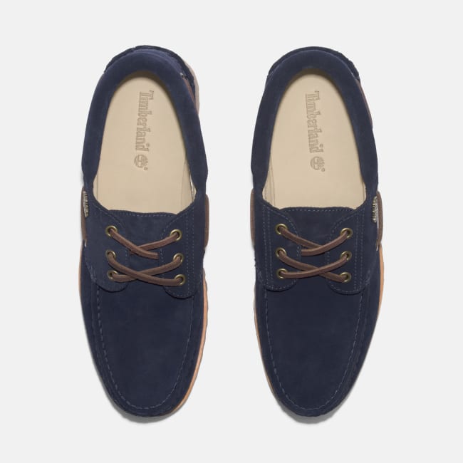 Scarpa da Barca Timberland® C.F. Stead™ Indigo                Suede Handsewn 3-Eye da Uomo in blu scuro