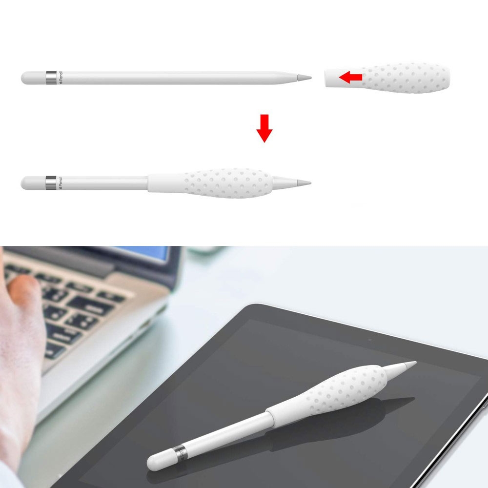 Apple Pencil (1. & 2. Gen. / Pro) Ergonomische Silikon Grip Schreibhilfe / Handgriff - Schwarz