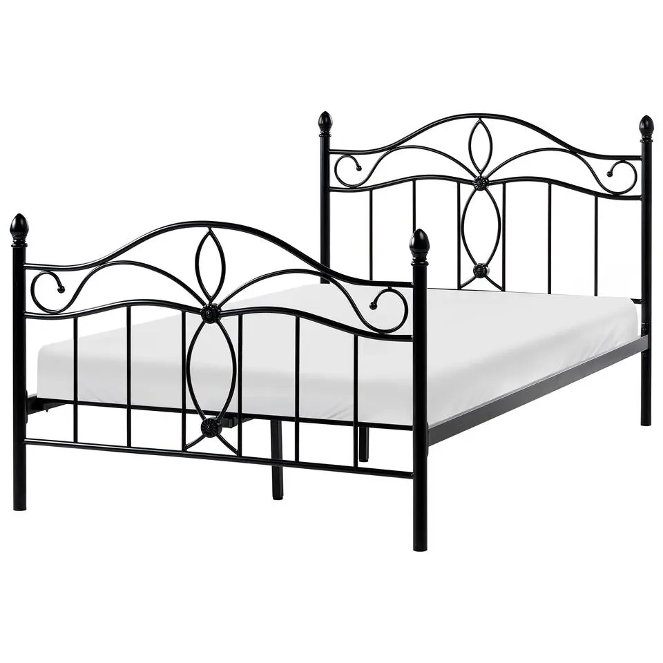 ANTLIA - Tweepersoonsbed - Zwart - 120 x 200 cm - Metaal