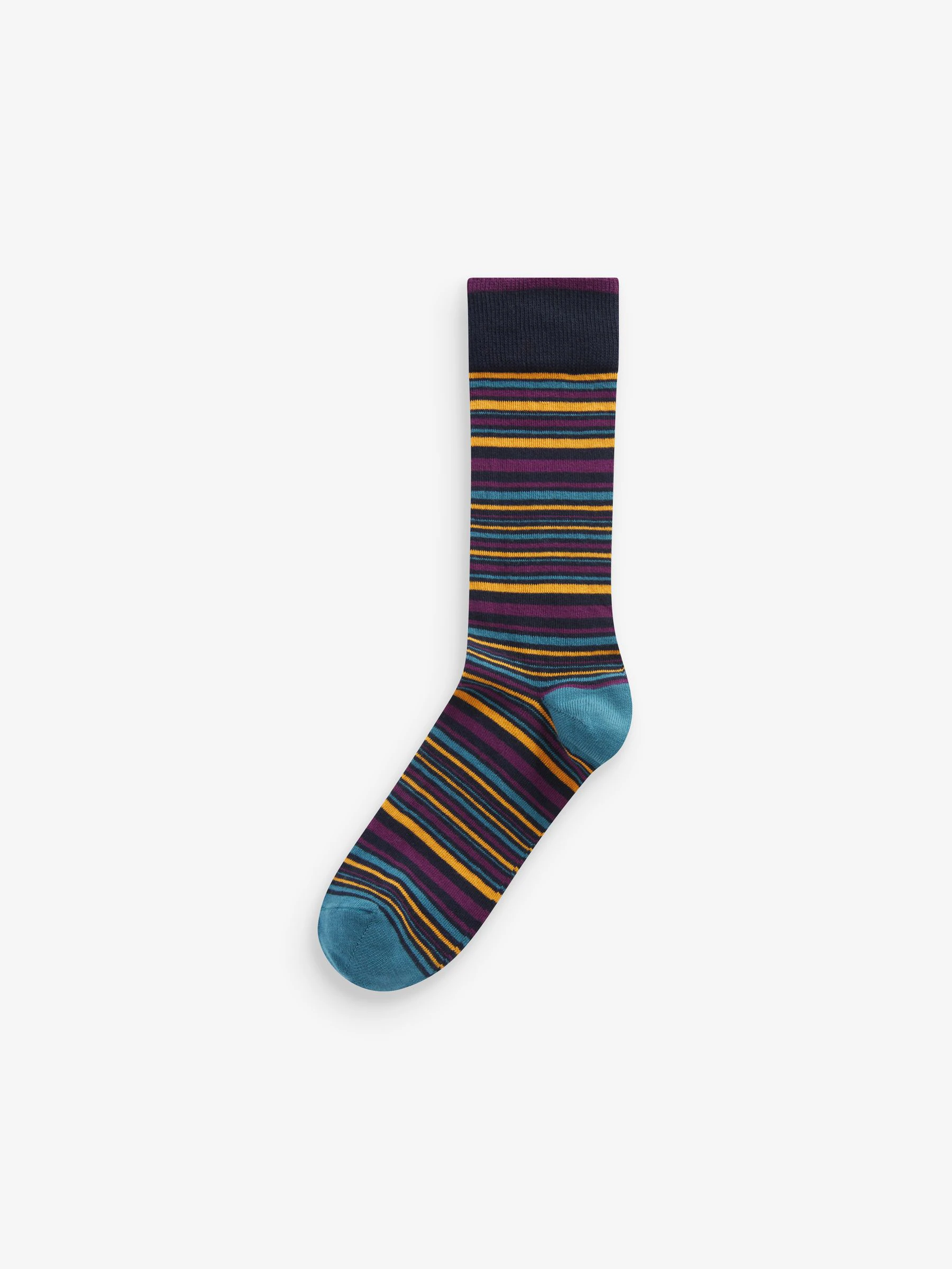 Felgekleurd geometrisch gestreept - Set van 8 sokken met patroon