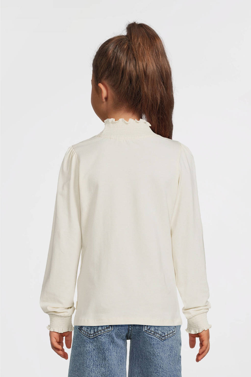 Moodstreet longsleeve Laure met printopdruk offwhite