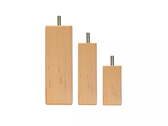 BELLECOUR LITERIE | Jeu de pieds de lit carrés en bois Hauteur 10 cm (lot de 4)
