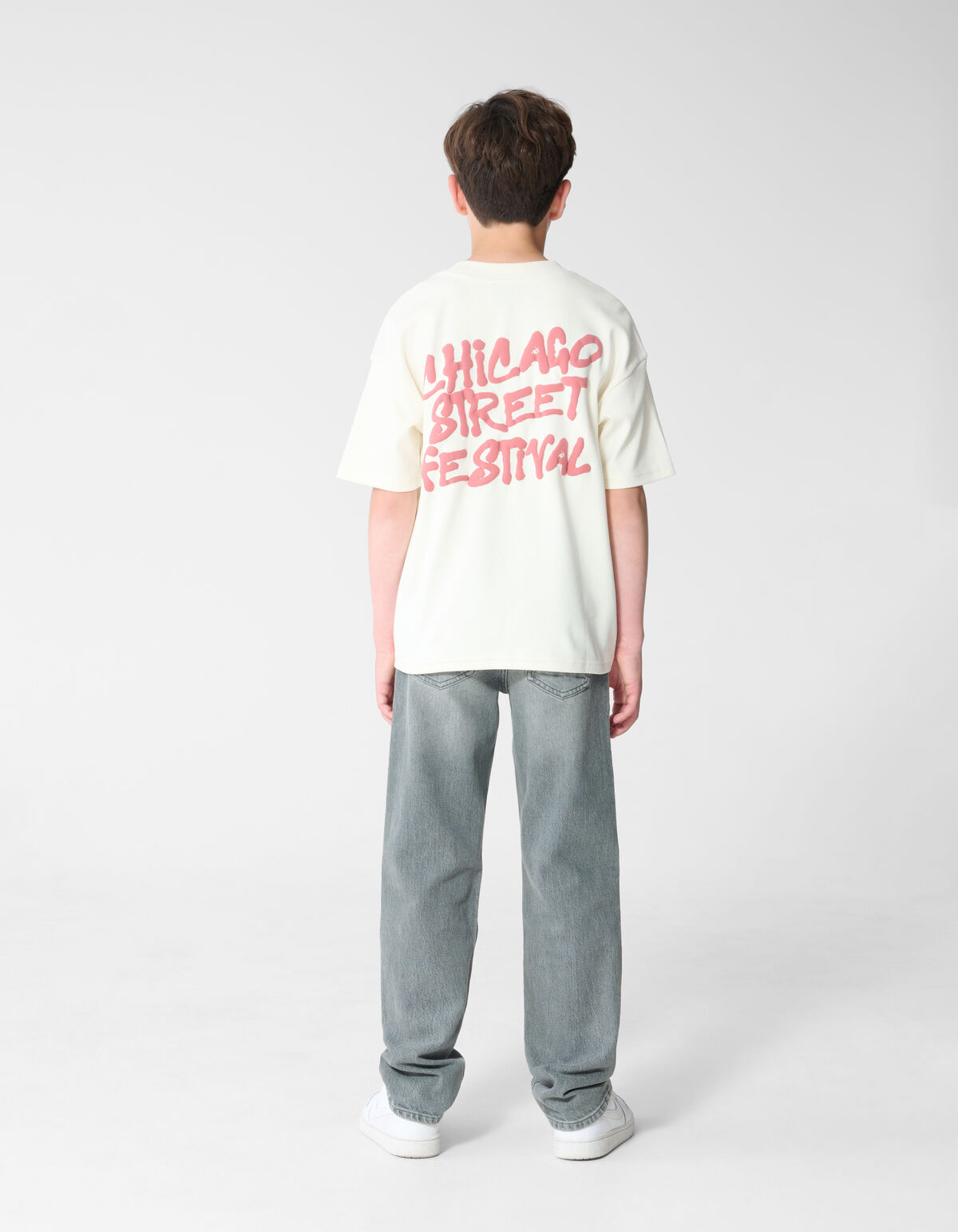 Festival Artwork T-shirt Gebroken Wit