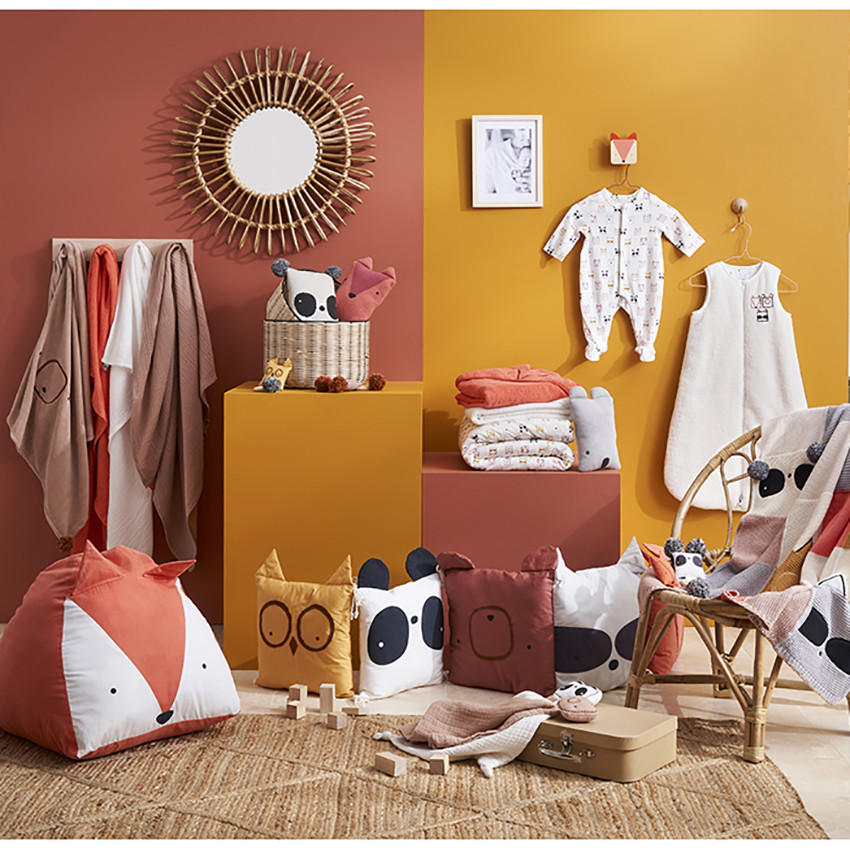 Bavoir en silicone imprimé ours - Marron