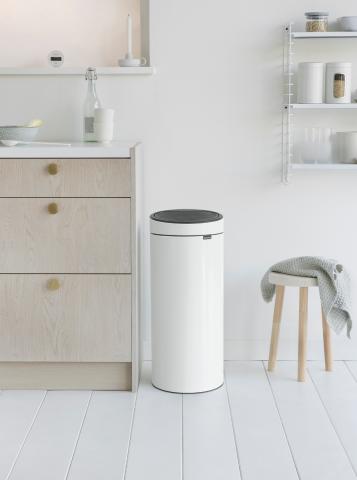 Touch Bin New afvalemmer, 30 liter, kunststof binnenemmer - White