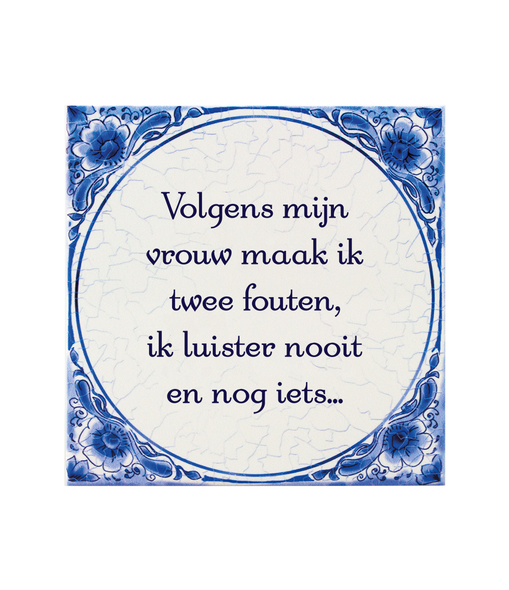 Tegels delfts blauw Twee fouten 15cm