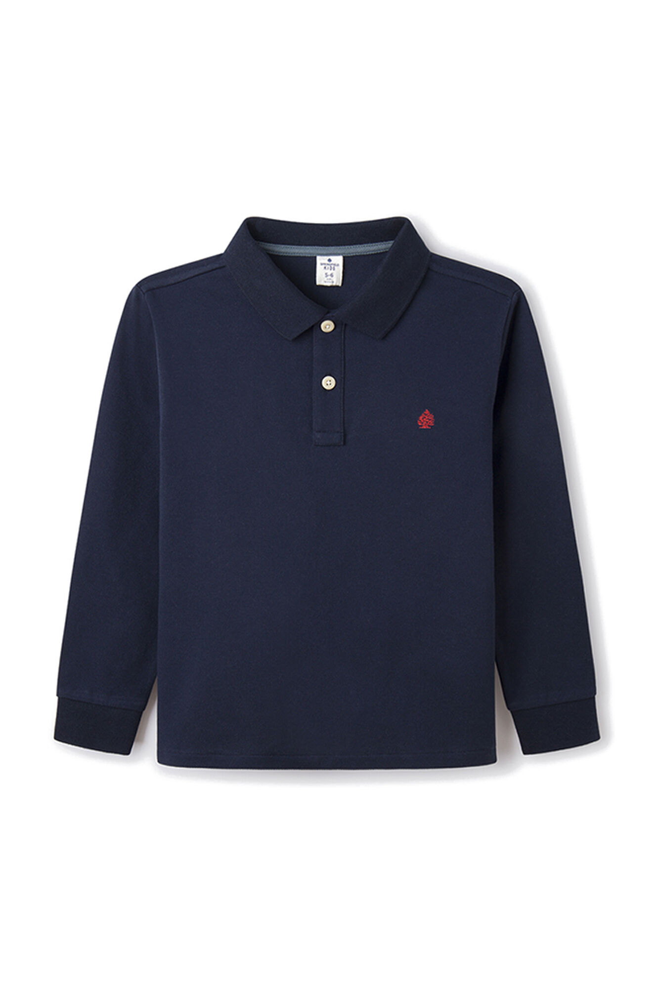 Camisa polo básica de manga comprida para meninos