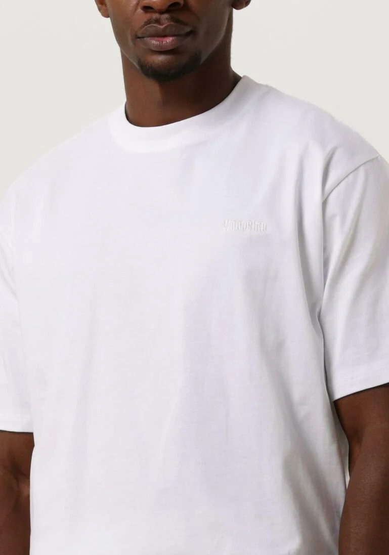 WOODBIRD witte woodbird t-shirt wbbaine base tee