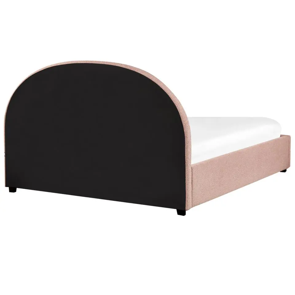 VAUCLUSE - Bed met opbergruimte - Pastelroze - 160 x 200 cm - Bouclé