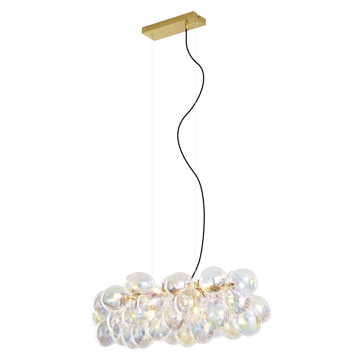 Design hanglamp goud met regenboog glas 8-lichts - Uvas