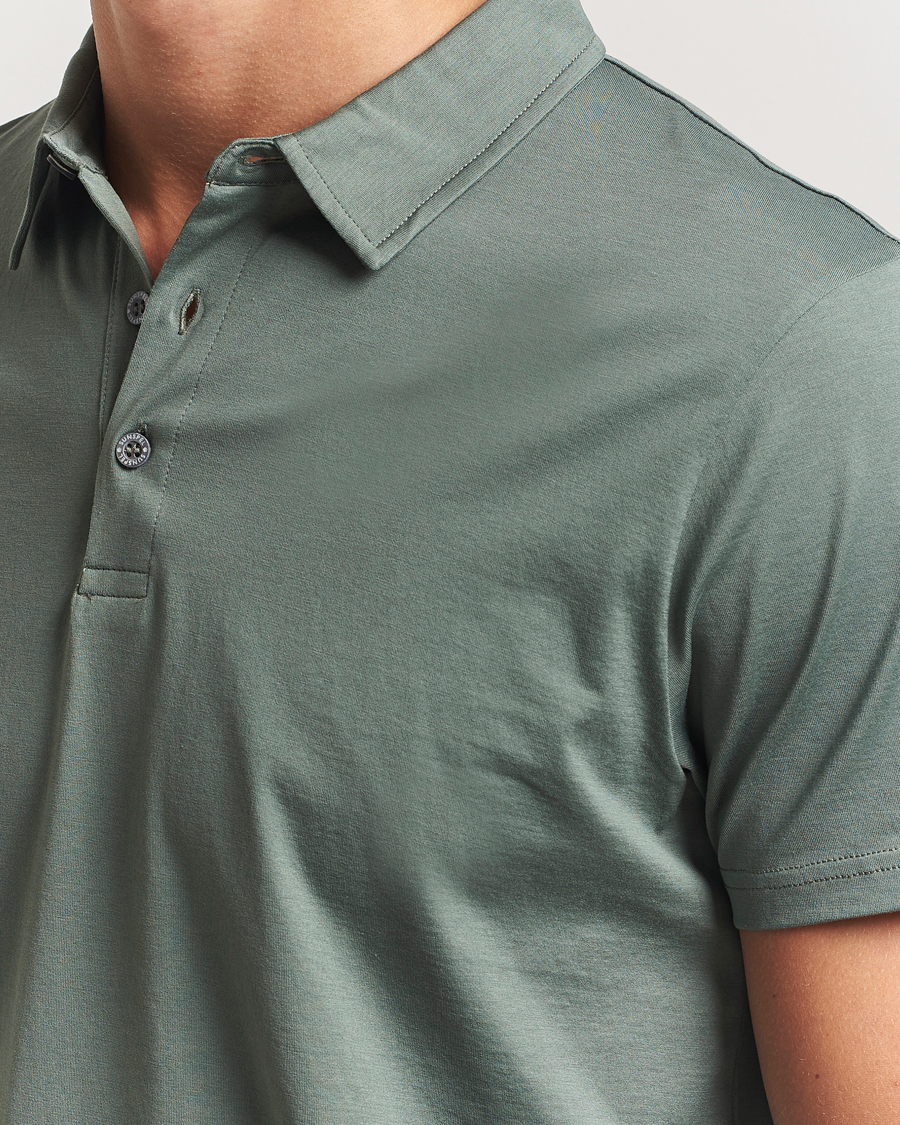 Sunspel Cotton Jersey Polo Dusk Green