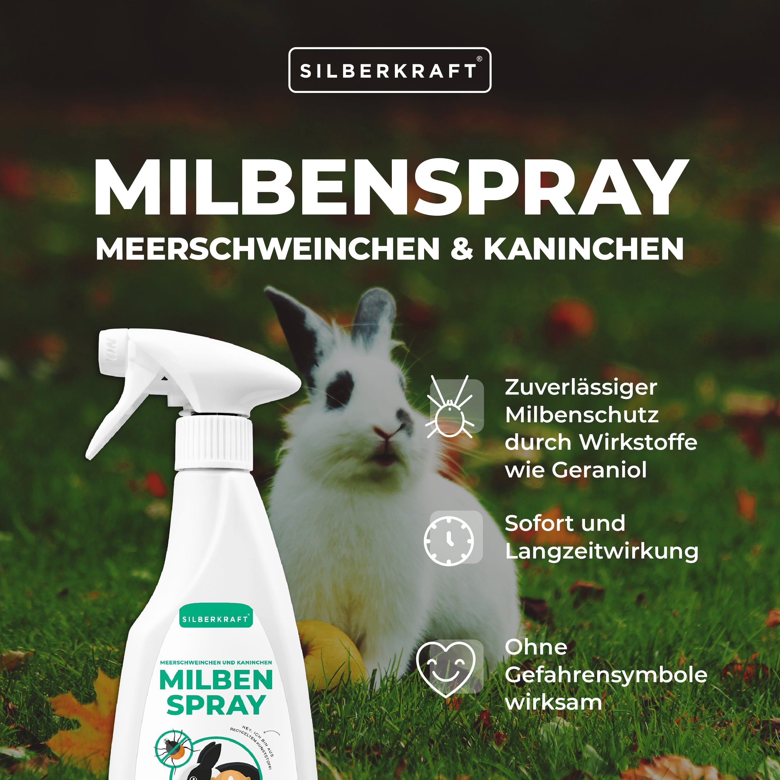 SILBERKRAFT Milbenspray Meerschweinchen & Kaninchen