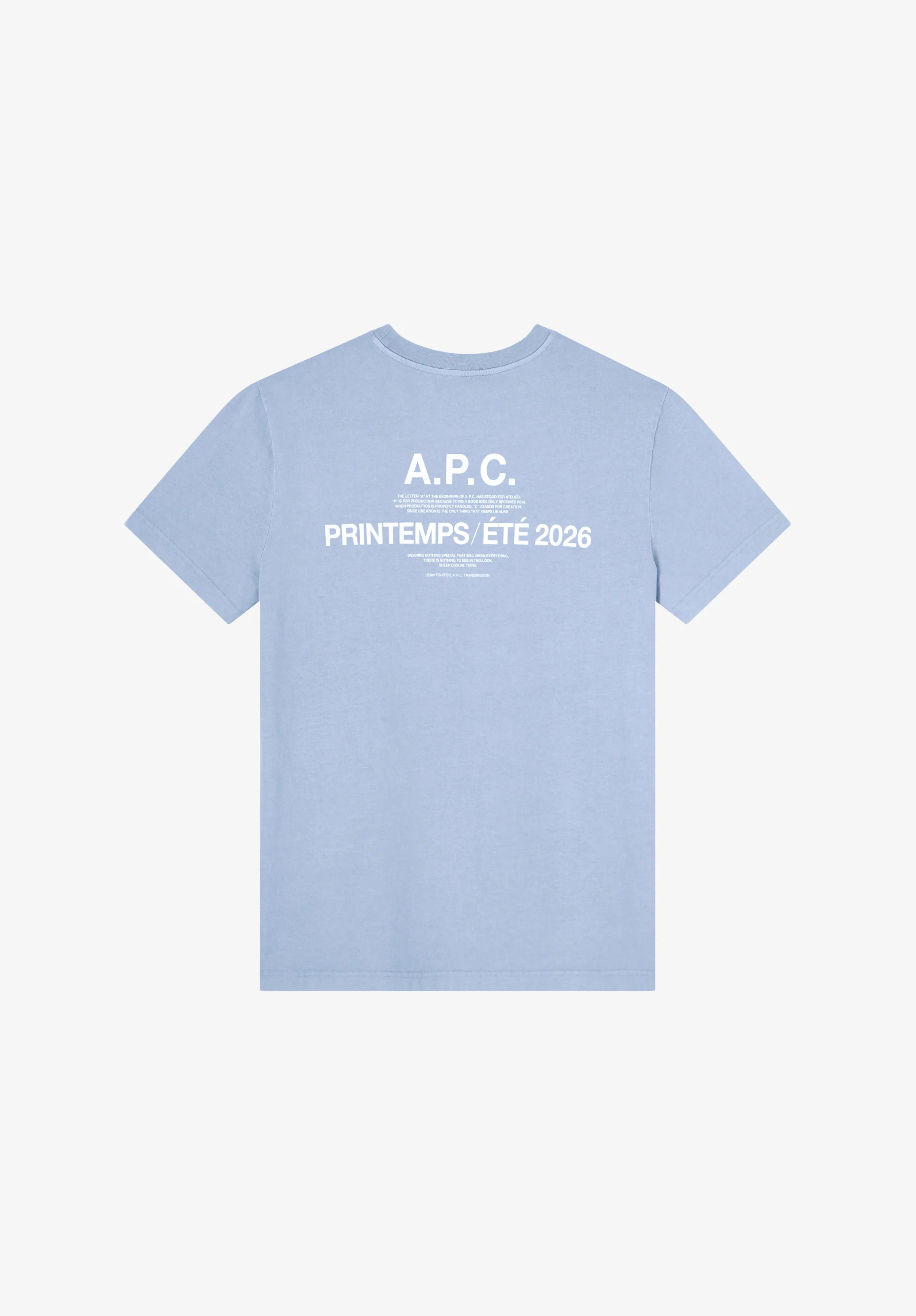 t-shirt manche courte apc printemps26 - Bleu clair