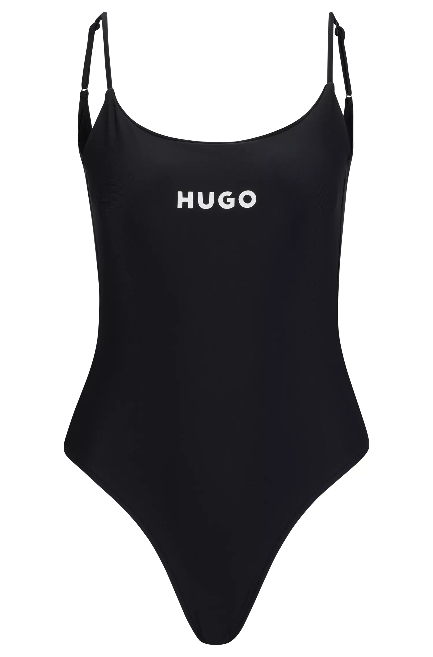 Maiô HUGO vermelho de secagem rápida com logotipo contrastante.