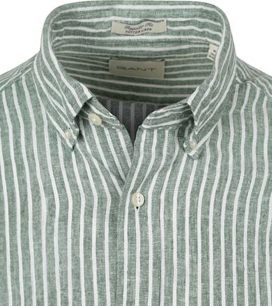 Gant Casual Overhemd Streep Linnen Groen 3250038-318 kopen