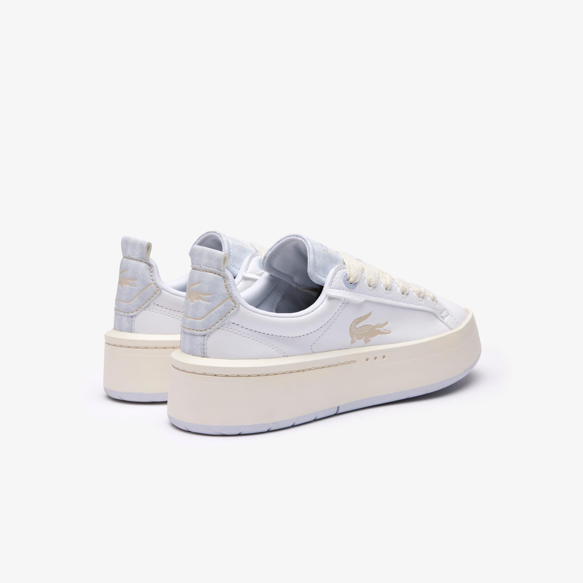 Sneakers Carnaby Platform femme en cuir monogrammé Sneakers - Blanc - Lacoste - Femme