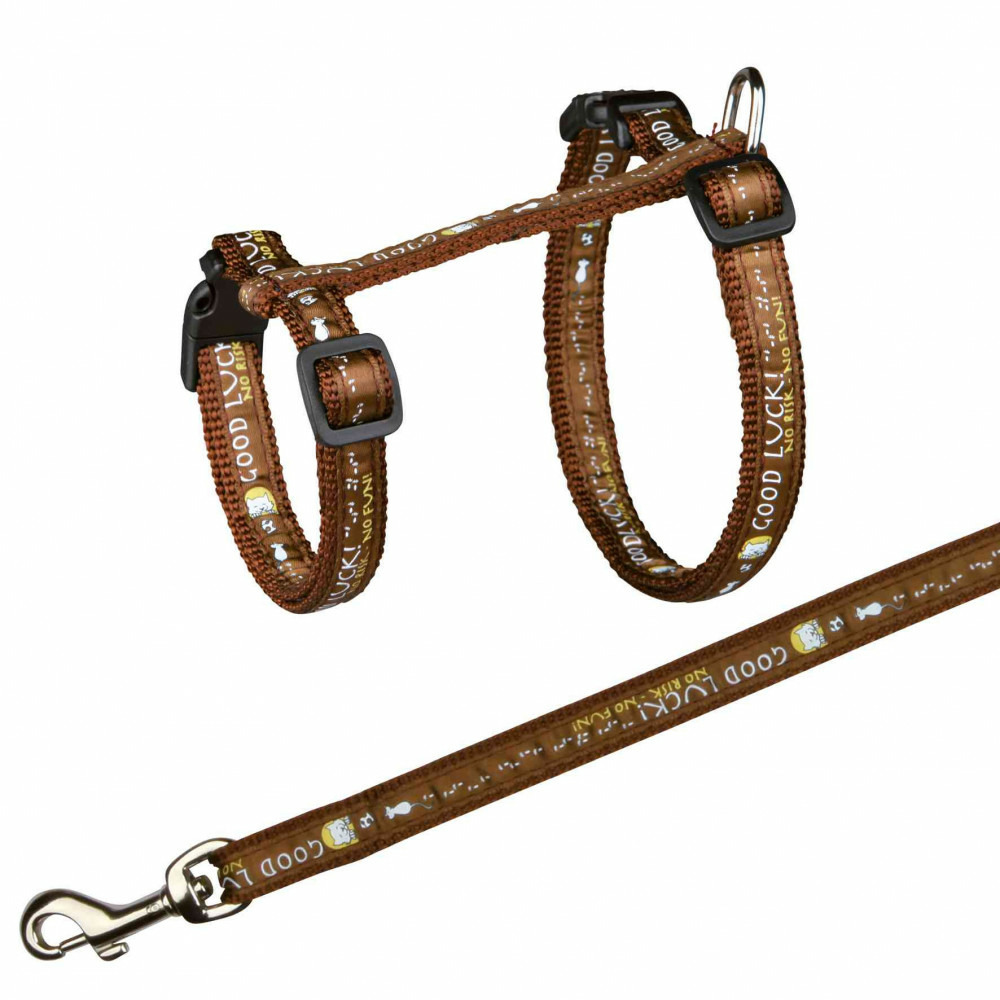 Harnais xl avec laisse pour grand chat 34-57 cm/13 mm couleur aléatoire
