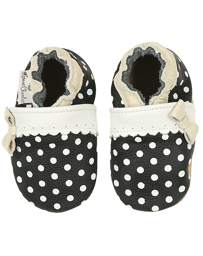 Krabbelschuhe POLKA PRINCESS gepunktet in schwarz