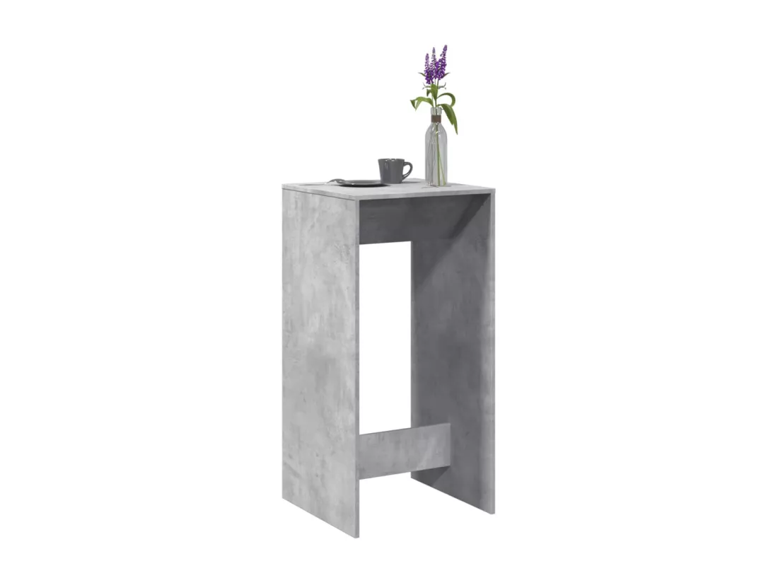 Table de bar gris béton 51x50x103,5 cm bois d'ingénierie