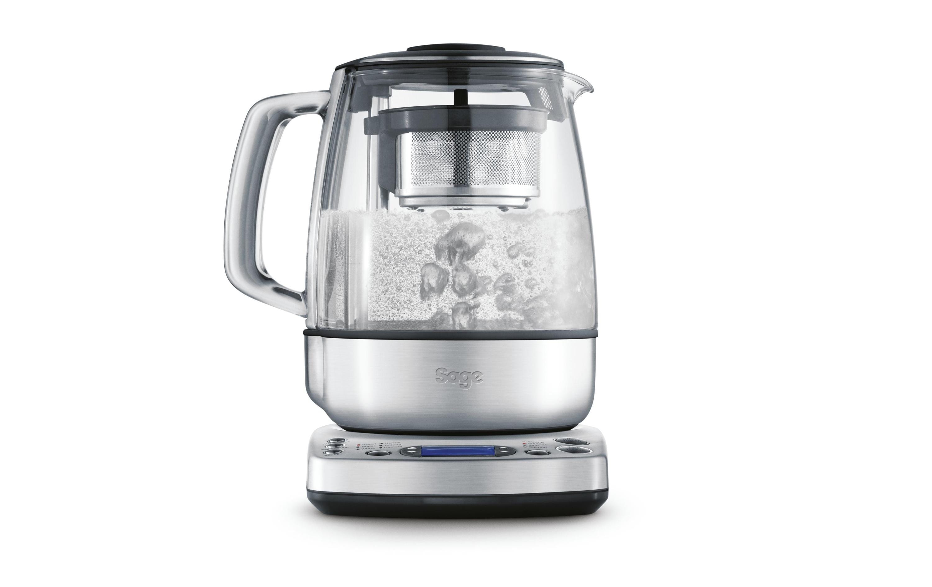 Tee- und Wasserkocher Tea Maker Silber<br>Teekocher mit Glasskanne und Edelstahlfuss