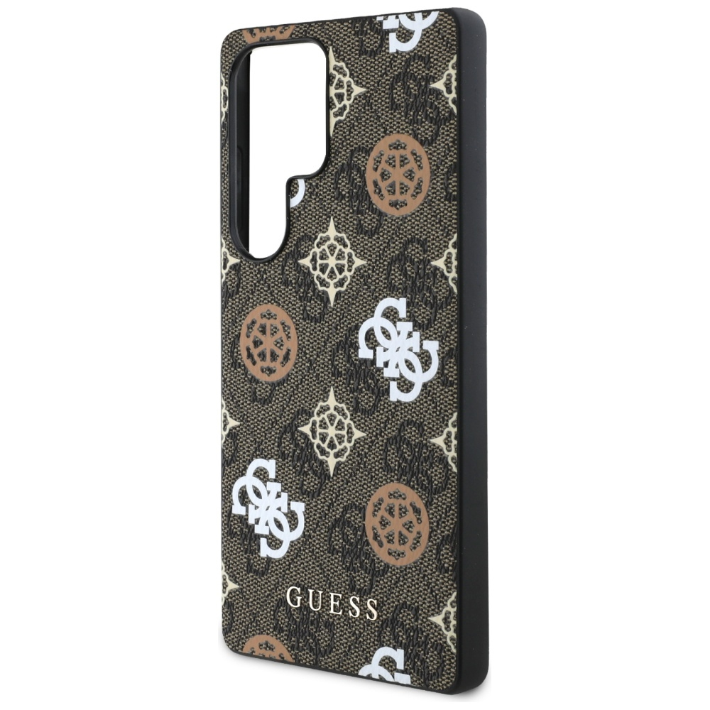 Samsung Galaxy S25 Ultra Leder Hardcase Hülle 4G Printed Colored Peony MagSafe-Modul (GUHMS25LP4PWPW) - Braun