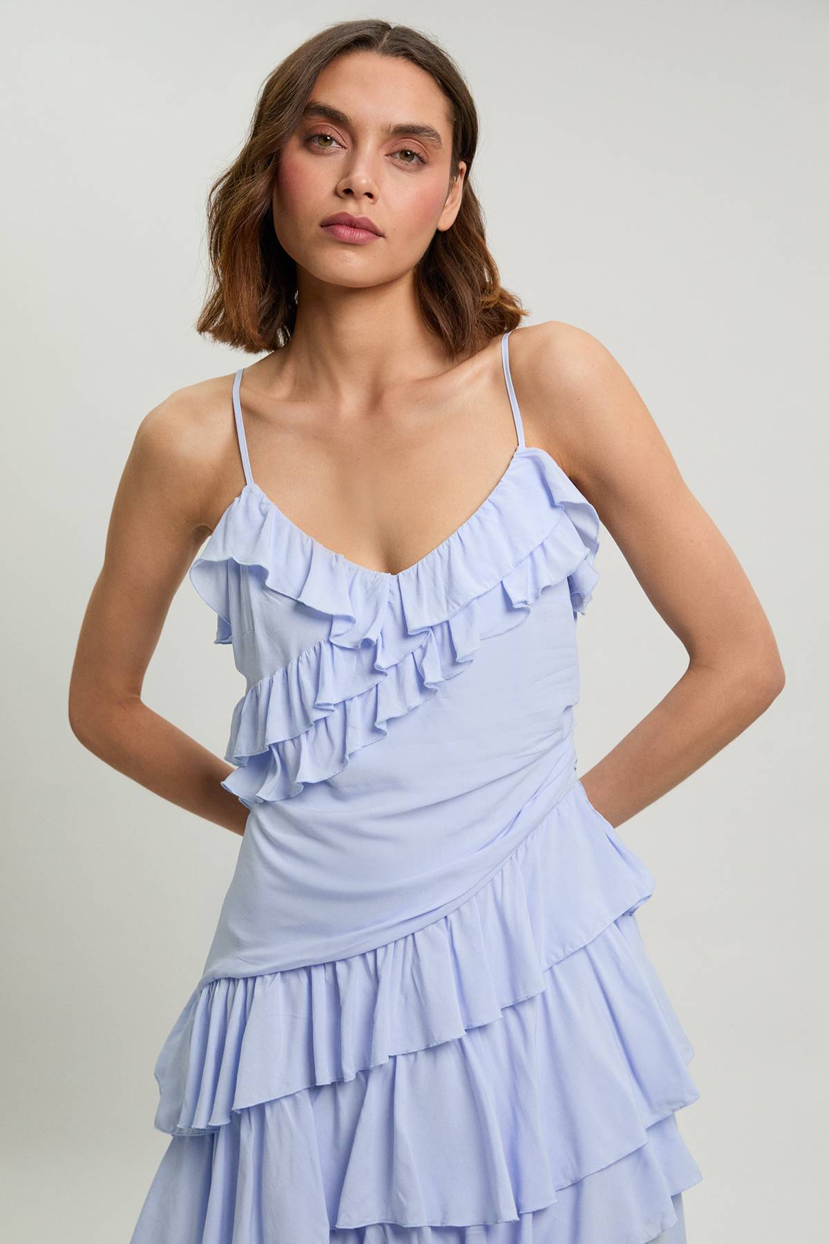 KarenMillen Robe Maxi En Viscose À Détails De Volants