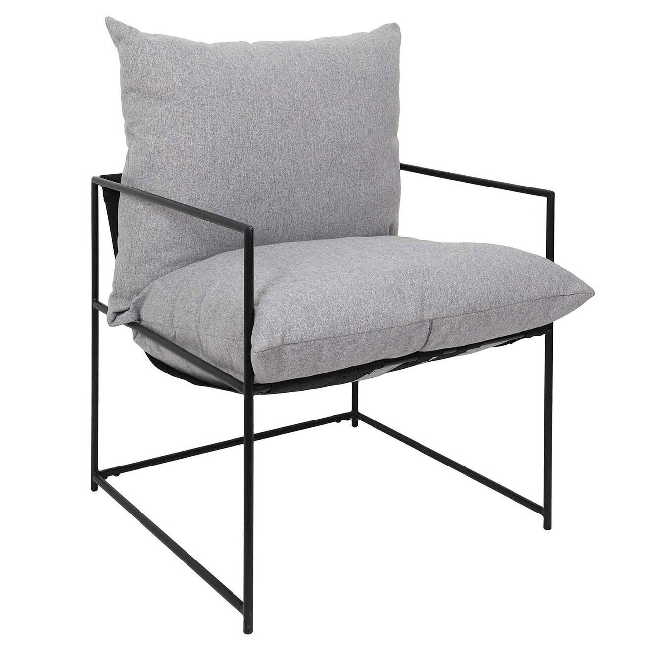 Home Deco Factory Fauteuil Jonas gris/noir - 61x61x62.5 cm