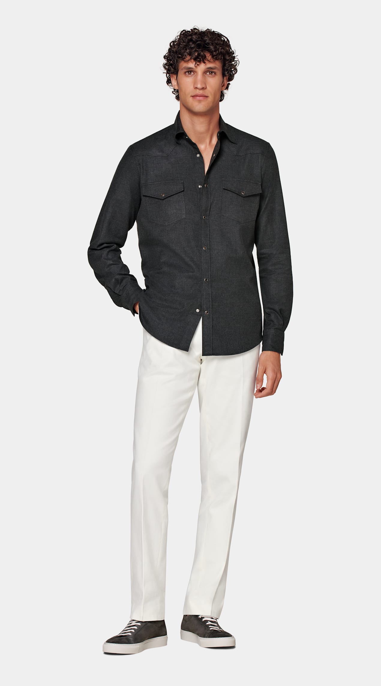 Chemise Western gris foncé