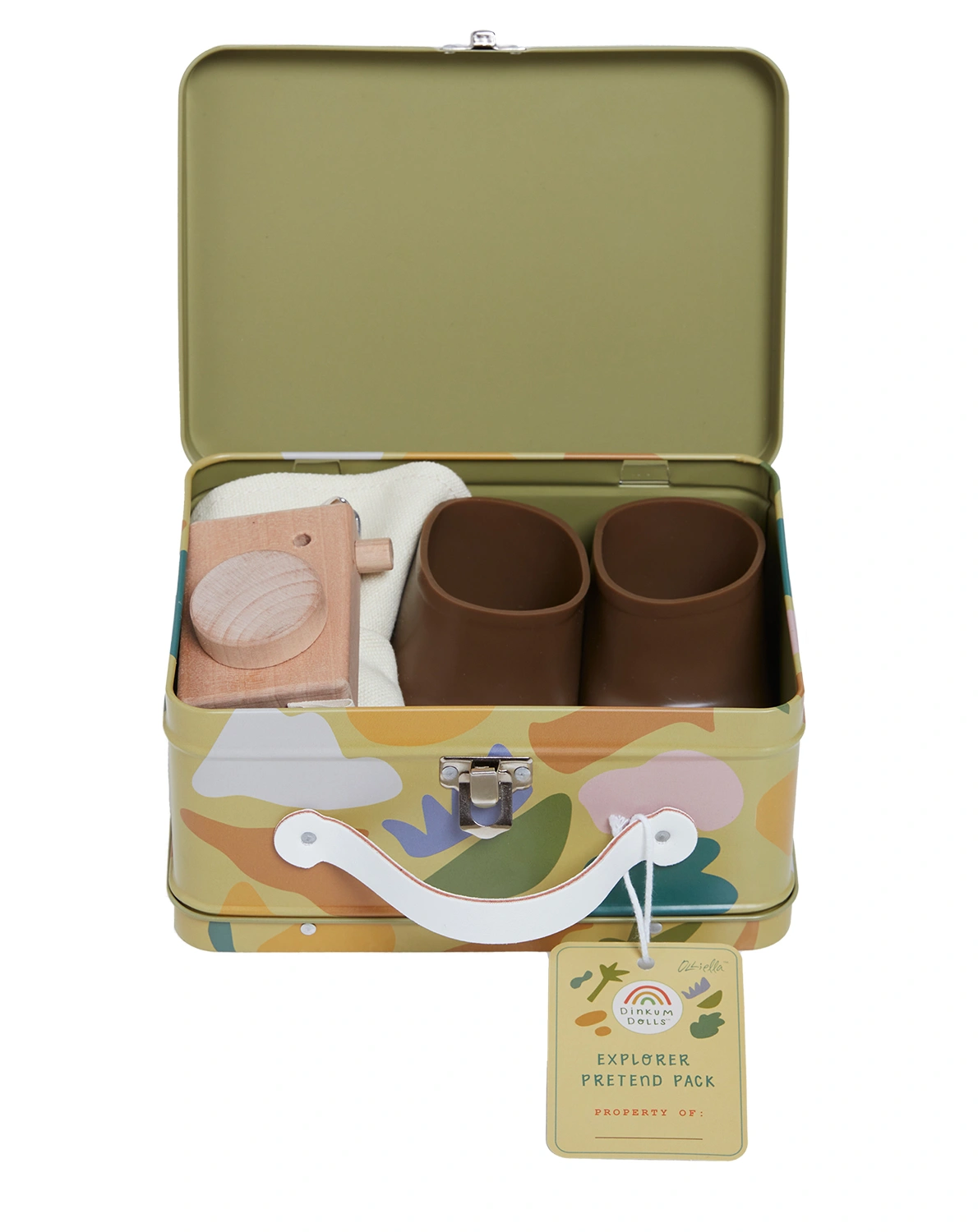 Puppenzubehör PUPPENKOFFER - EXPLORER (35cm) 5-teilig in bunt