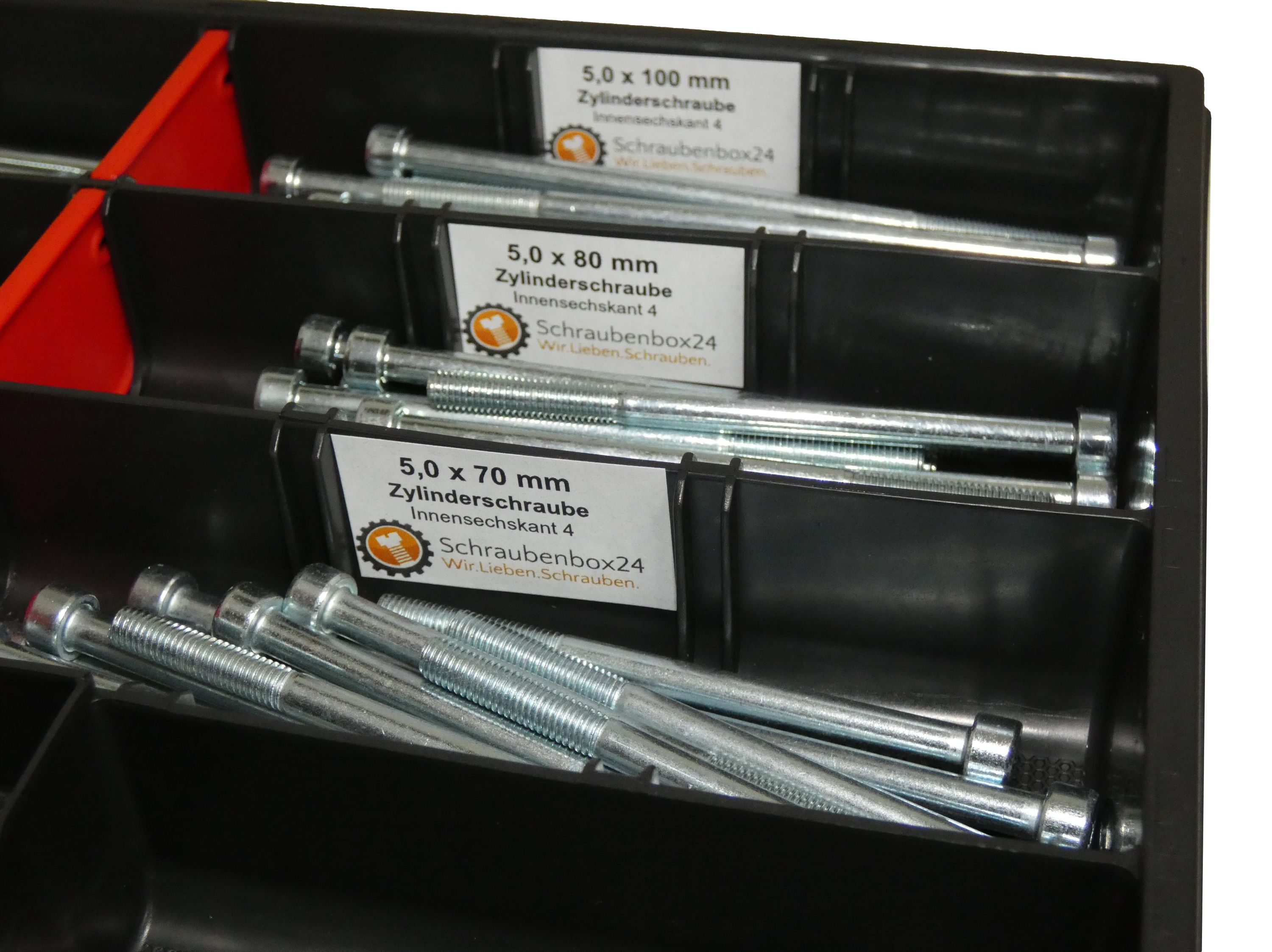 90 tlg Zylinderschrauben SortimentM5 // 65mm-100mm Schrauben Set Schraubenbox DIN 912/ISO4762 Bolzen Vollgewindeschrauben Maschinenschrauben Gewindeschrauben Zylinderkopfschrauben