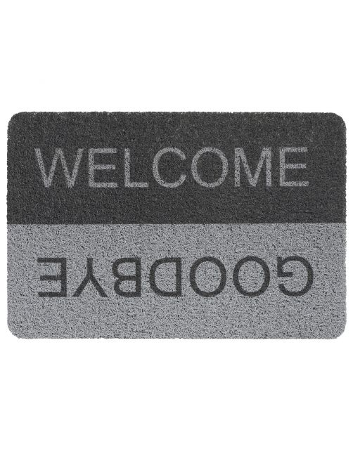 Hamat Curly Buitenmat Welcome\/Goodbye - Deurmat - 40x60 cm Grijs Zwart