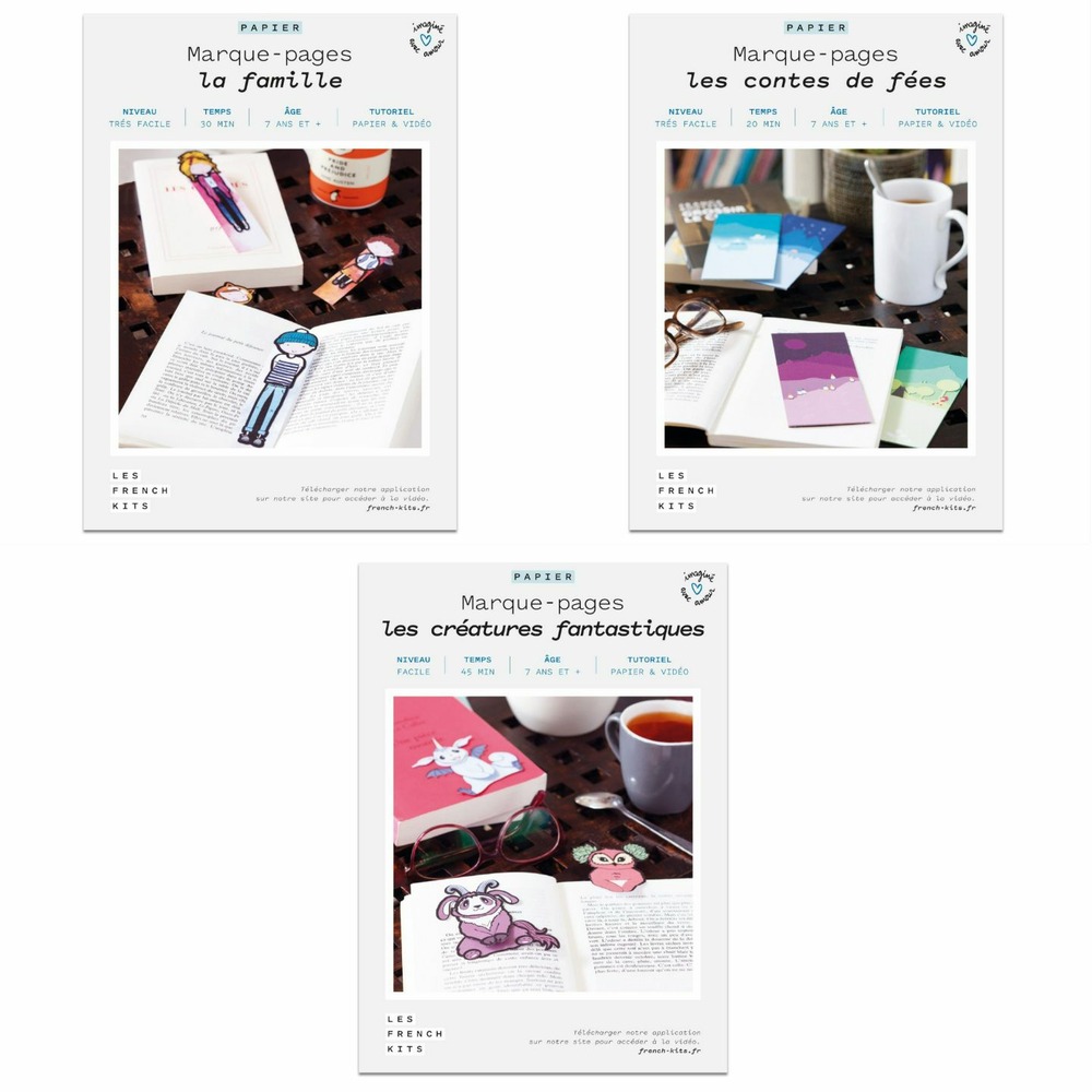 3 coffrets diy papier - 16 marque-pages