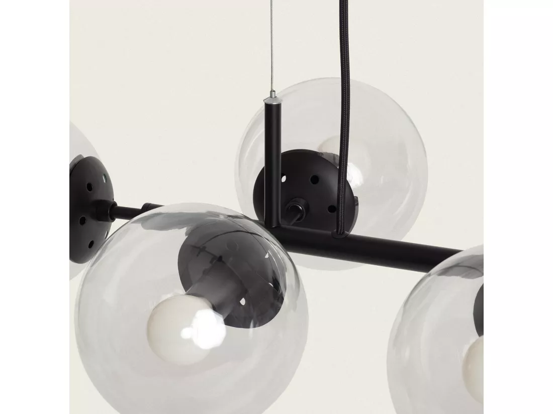Suspension Métal et Verre Wassily 8 Spots Noir