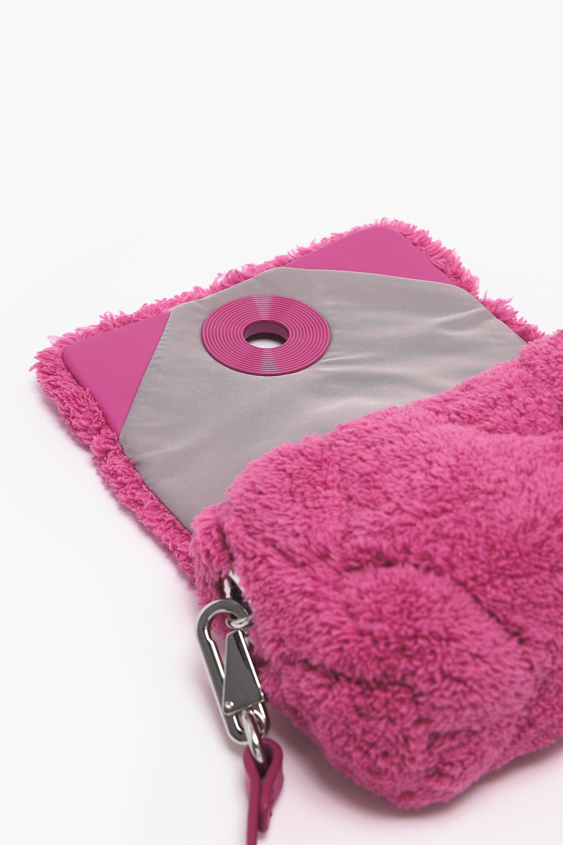 Bolsa transversal de tecido rosa tamanho XS