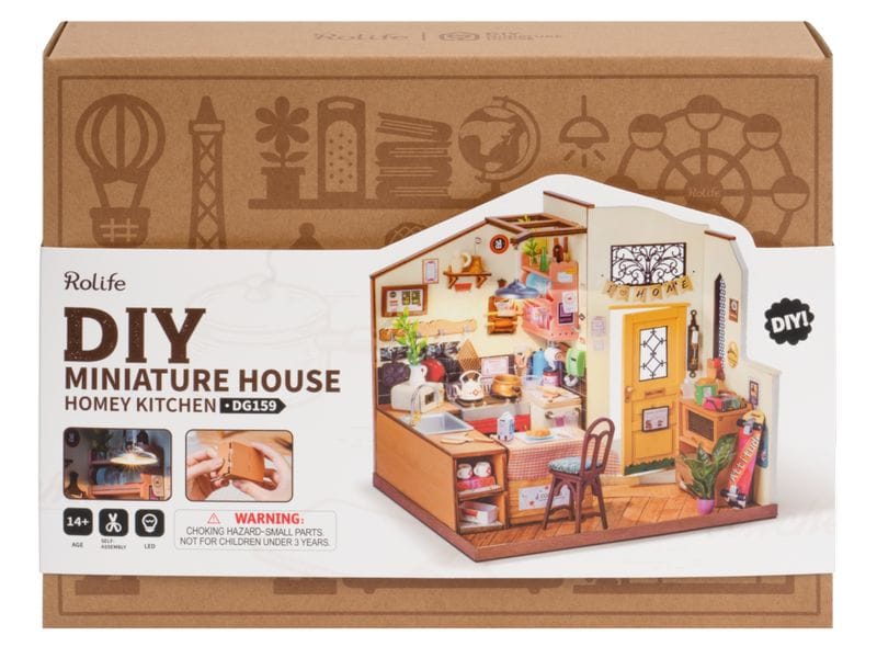 RoboTime Bausatz Cozy Kitchen 3D-Puzzle aus lasergeschnittenen Holzteilen