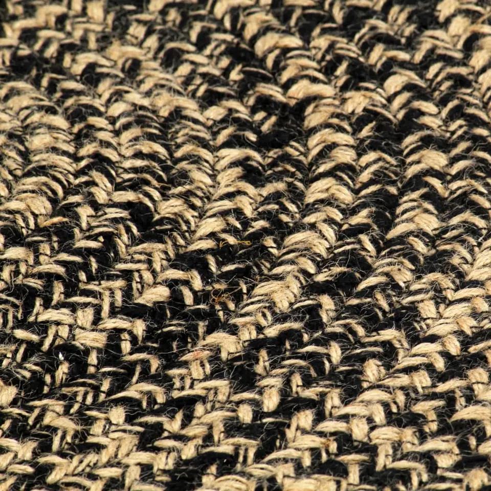 vidaXL Tapijt – Zwart Jute – Tijdloos Design – Natuurlijk Gevlochten
